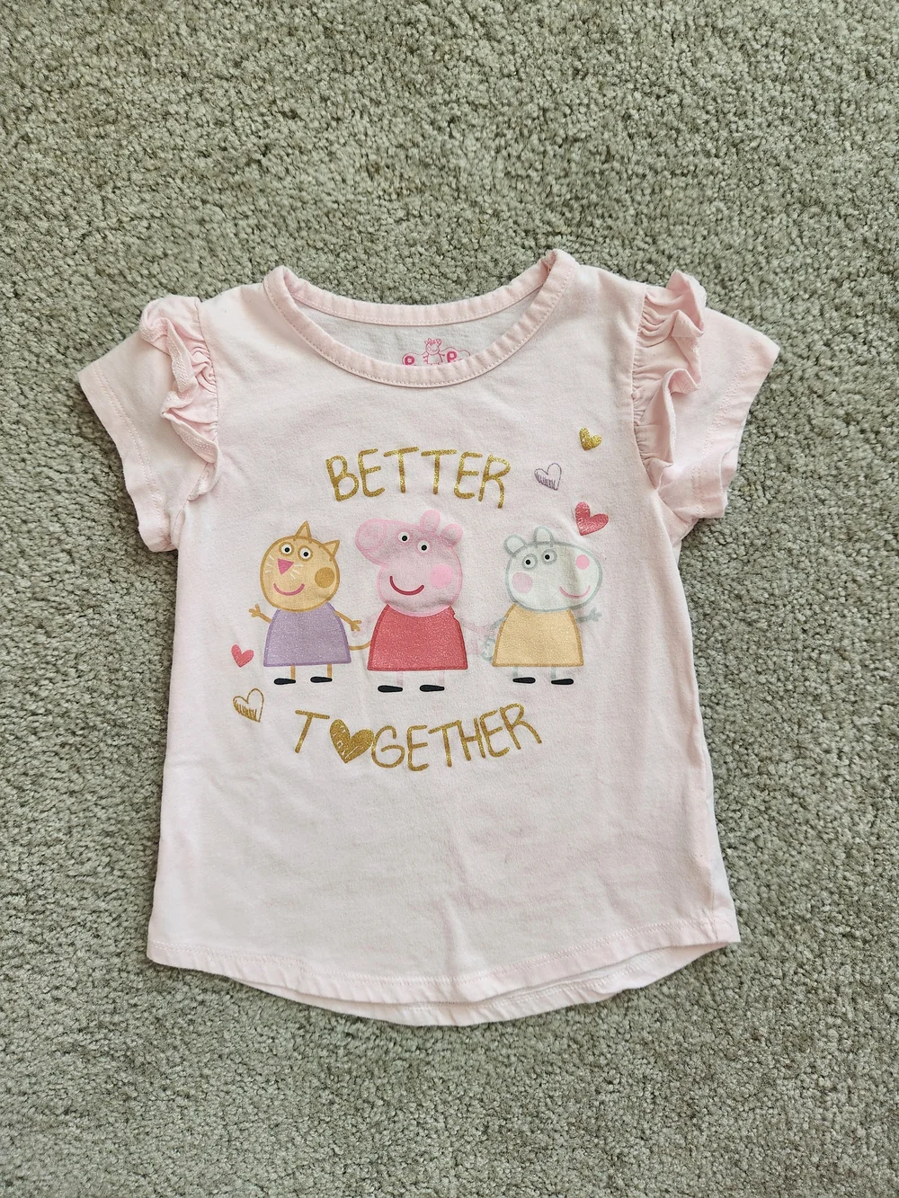 Girls 5T Pink Peppa Pig Mix & Match Bundle | Floral, Denim, Dress | 3 Pieces